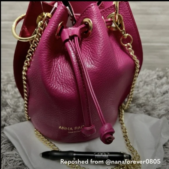 Anna Paola Bucket Bag - Magenta - Picture 2 of 4